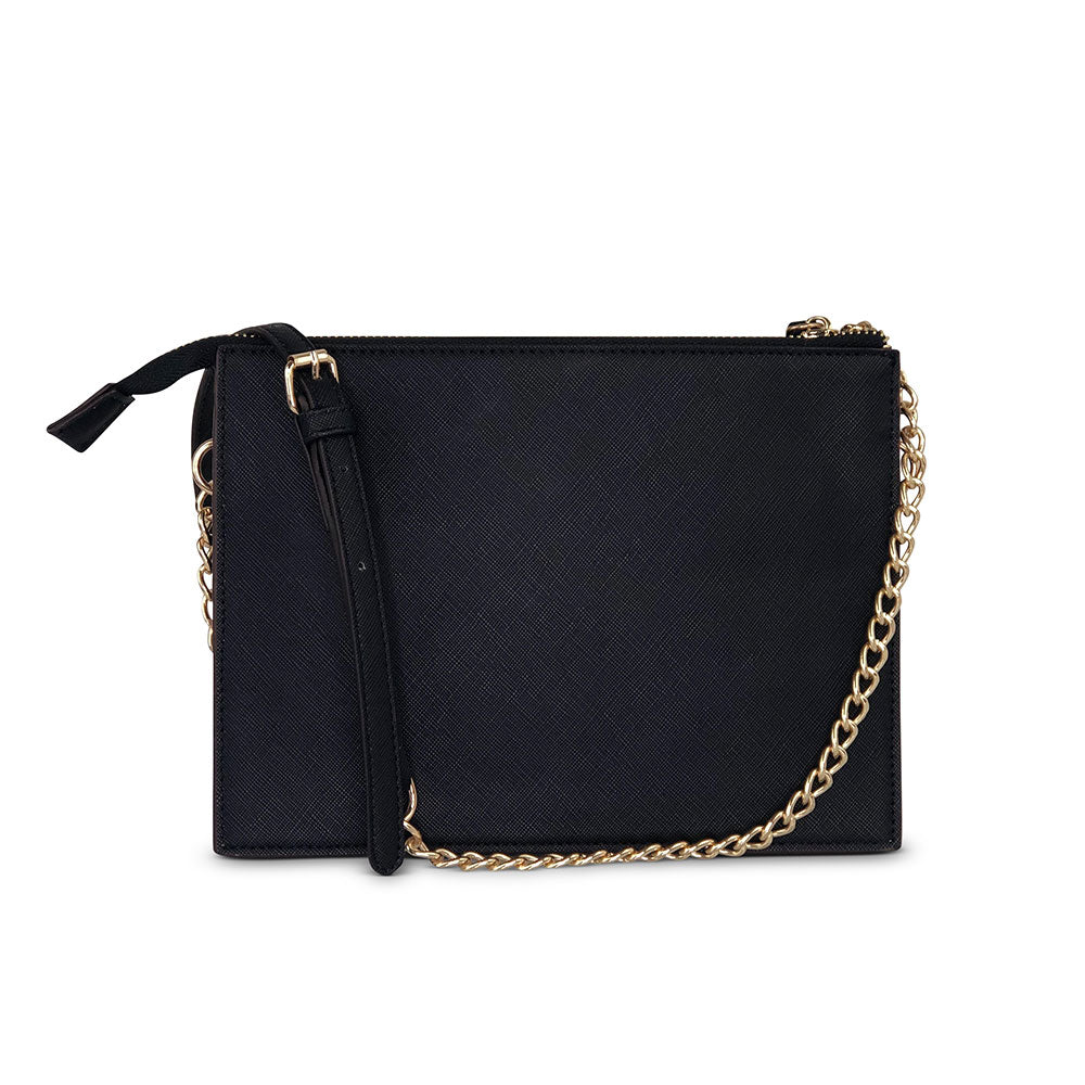 Black crossbody purse discount with gold chain